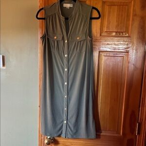Michael Kors Olive Green Sleeveless Midi Dress